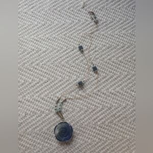 Beach Boho Glass Rose Necklace